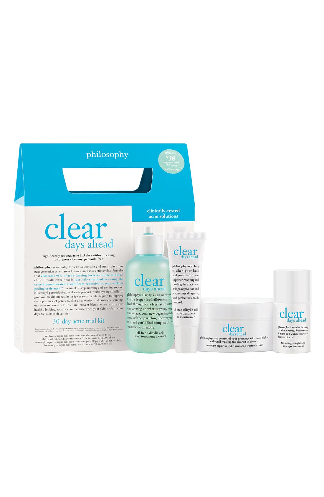 philosophy 'clear days ahead' acne treatment trial kit (67 value