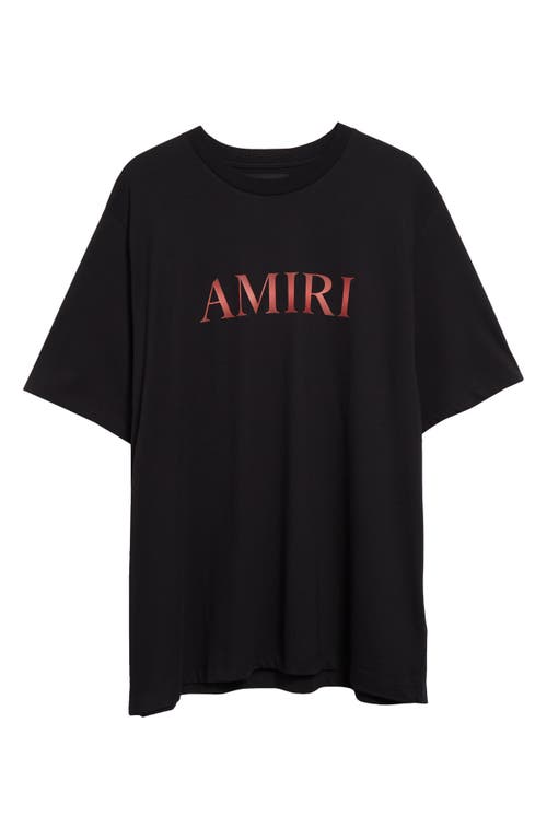 Shop Amiri Gradient Logo T-shirt In Black Red