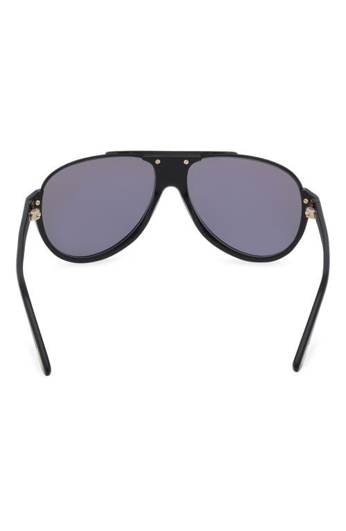 Shop Tom Ford Dimitry 59mm Polarized Aviator Sunglasses In Shiny Black/smoke