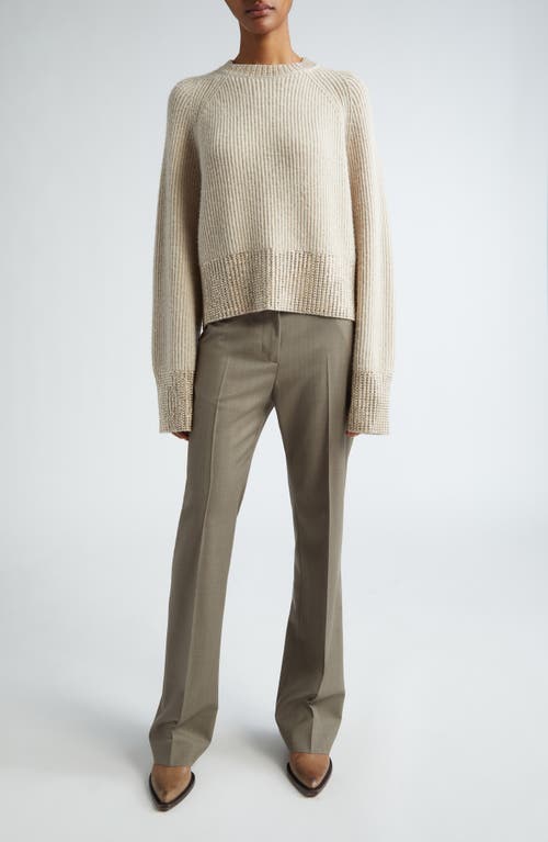 Shop Golden Goose Journey Crystal Wool Rib Sweater In Light Tan