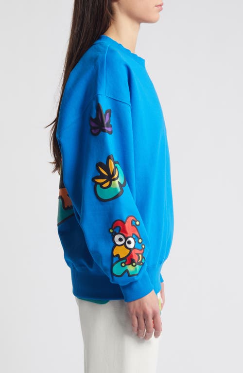 Shop Dumbgood X Sanrio Keroppi® Cotton Graphic Sweatshirt In Blue