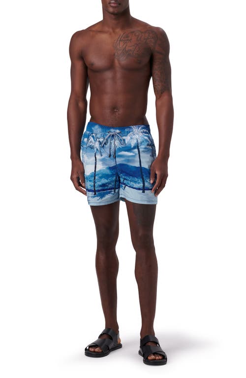 BUGATCHI BUGATCHI PRINT SWIM TRUNKS 