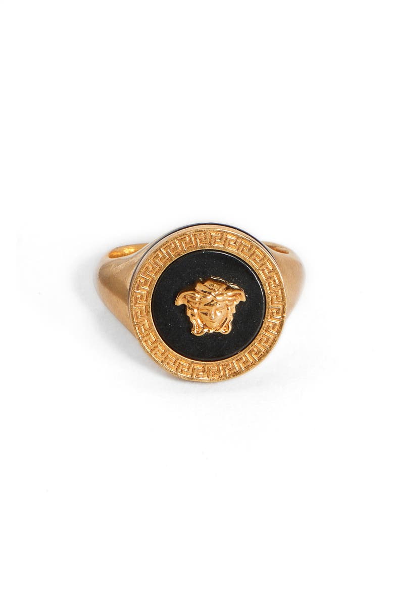 Versace Round Medusa Ring, Main, color, 