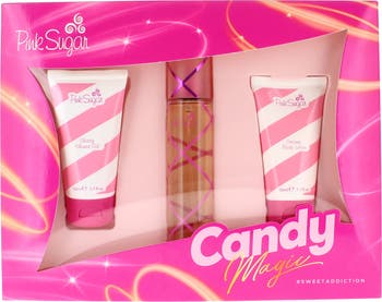 Pink Sugar by Aquolina 3pc Gift Set 3.4 oz + Shower Gel + Body Lotion for  Women