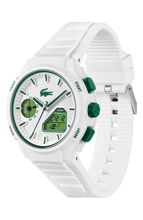 LACOSTE LACOSTE LC33 SILICONE STRAP WATCH, 45MM 