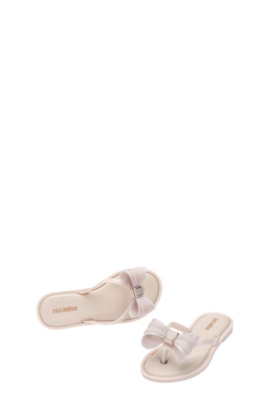 Shop Mini Melissa Kids' Bow Flip Flop In Beige