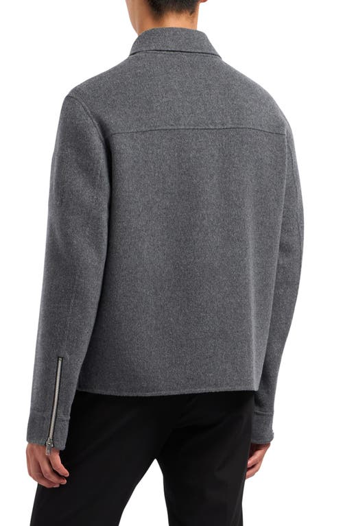 Moose Knuckles Jacques Wool Blend Double Face Jacket In Charcoal