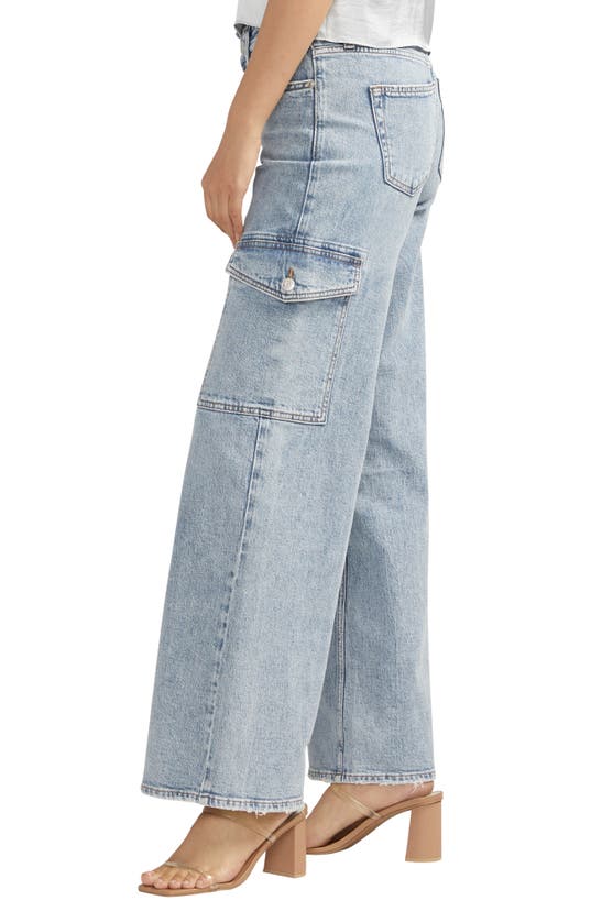 Shop Silver Jeans Co. Suki Curvy Mid Rise Wide Leg Cargo Jeans In Indigo