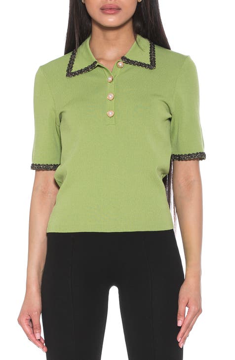 Collared Knit Short Sleeve Top