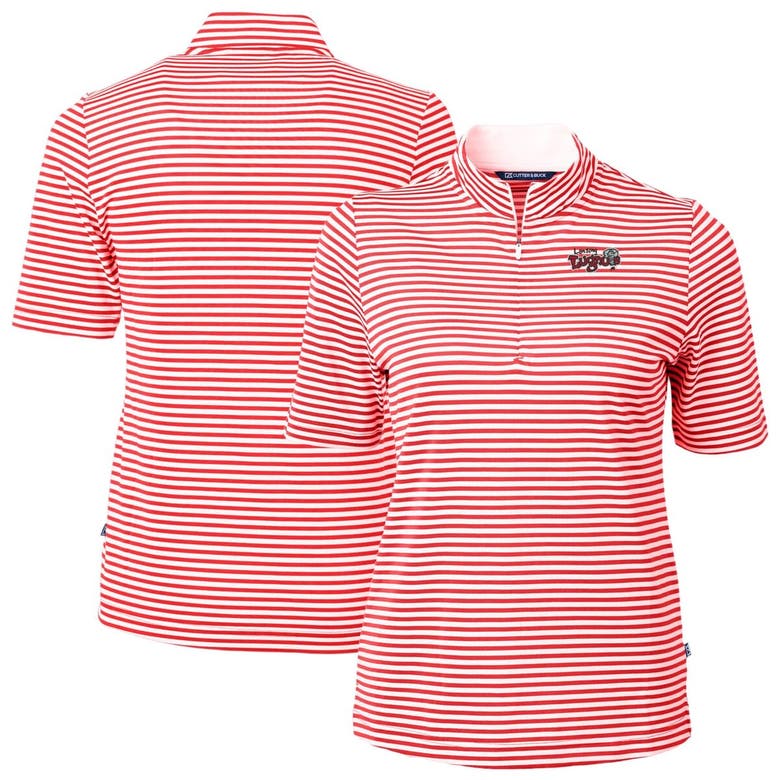 Shop Cutter & Buck Red Lansing Lugnuts Virtue Drytec Eco Pique Stripe Recycled Top