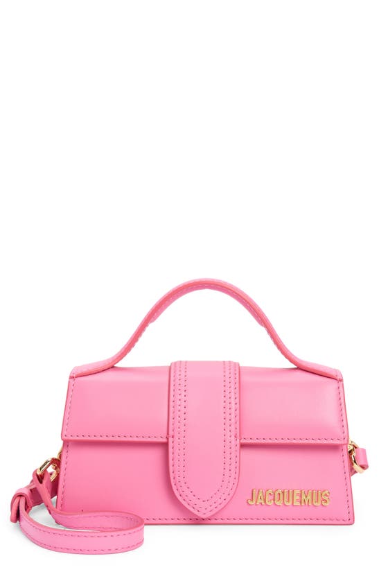 Jacquemus Le Bambino Leather Shoulder Bag In Neon Pink 434