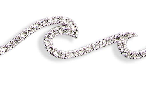 Shop Meira T Diamond Mini Wave Bar Necklace In White Gold