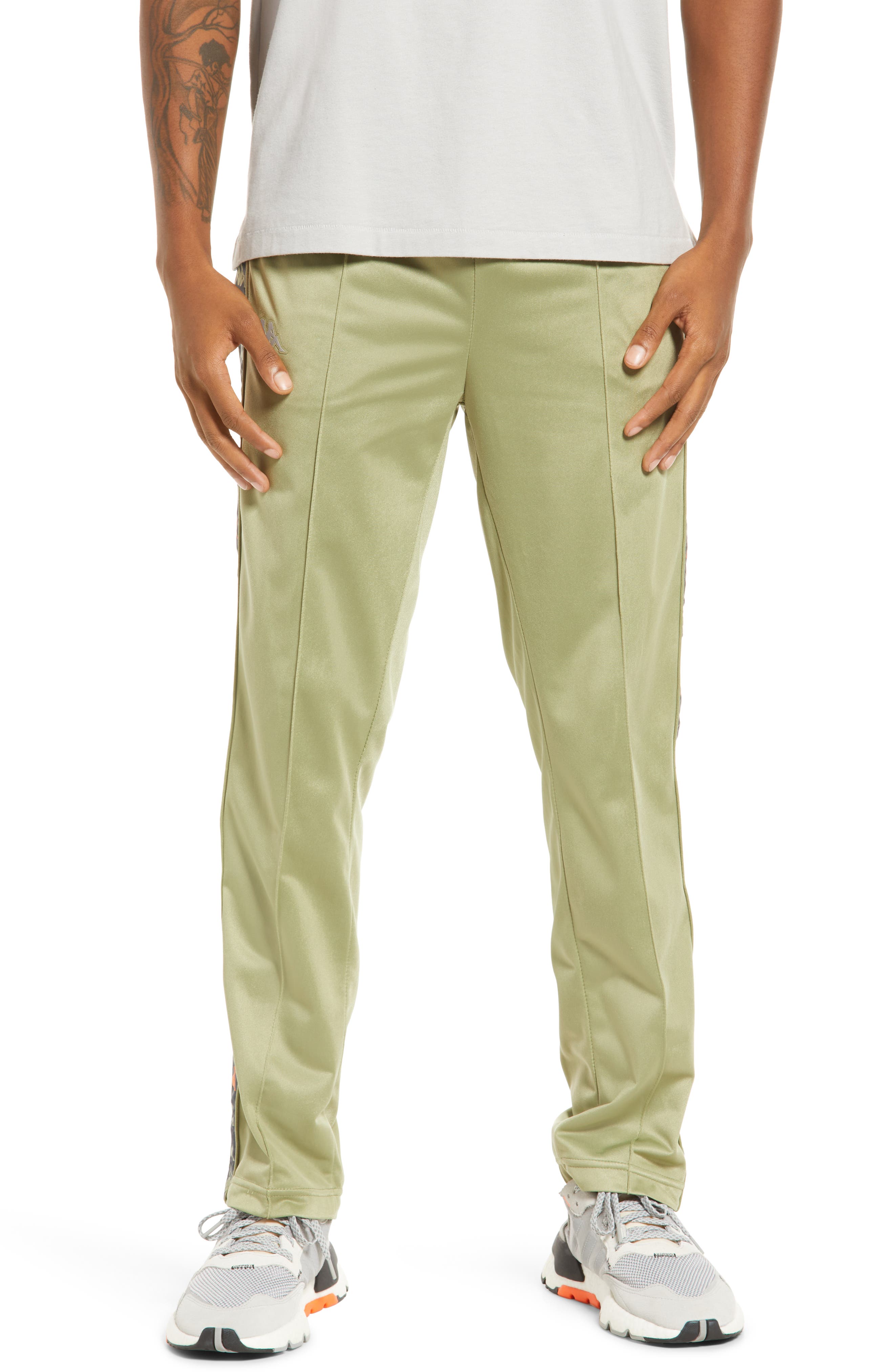 Kappa Men's 222 Banda Dugrot Track Pants in Green-Black-Red Orangeade at Nordstrom, Size Small