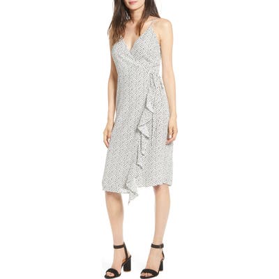 Rails Iris Print Ruffle Wrap Sundress, Grey