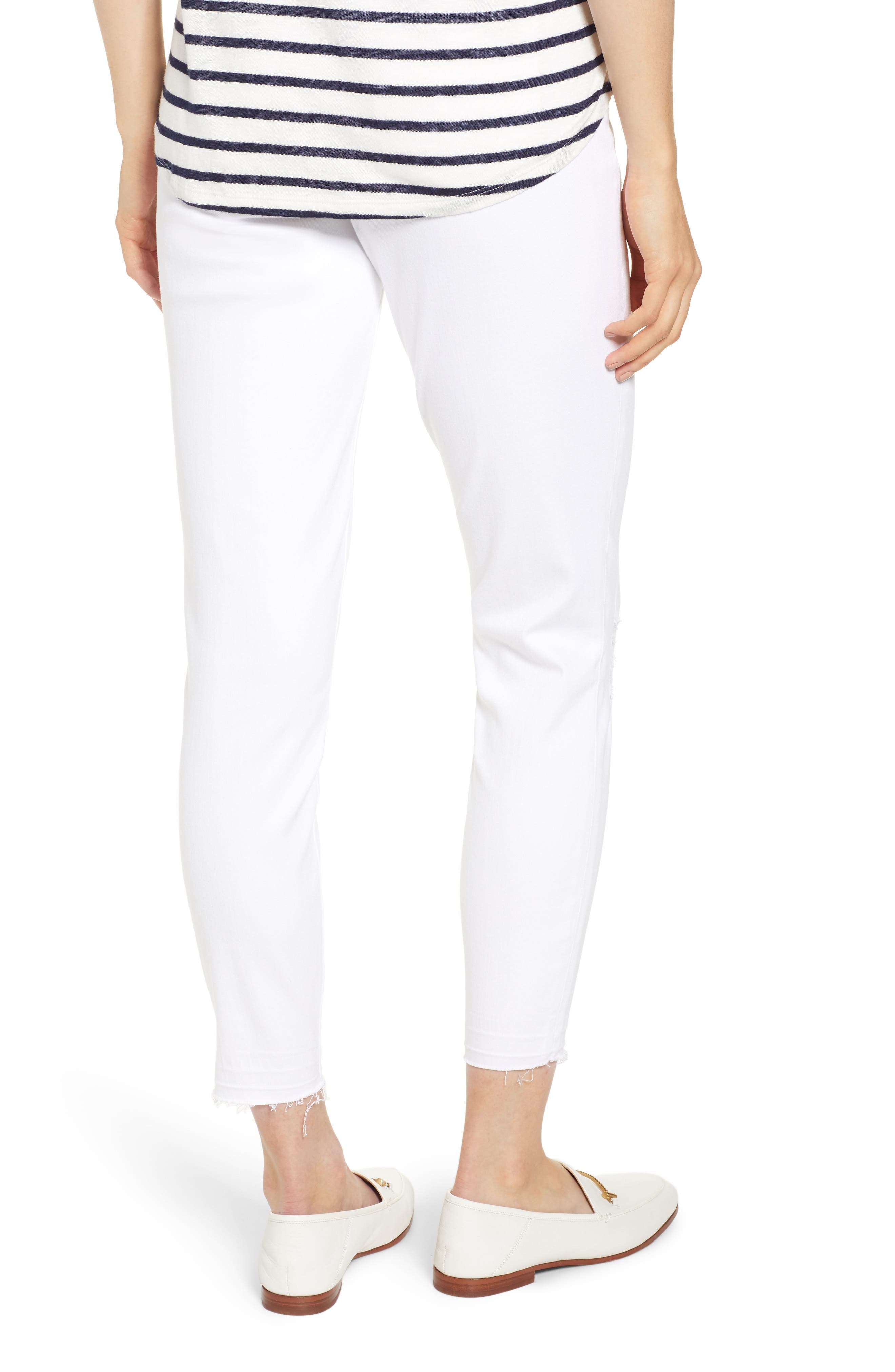 spanx white distressed jeans