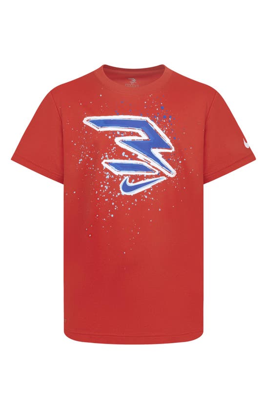 3 Brand Kids' Brush Stroke Icon Graphic T-shirt In University Red