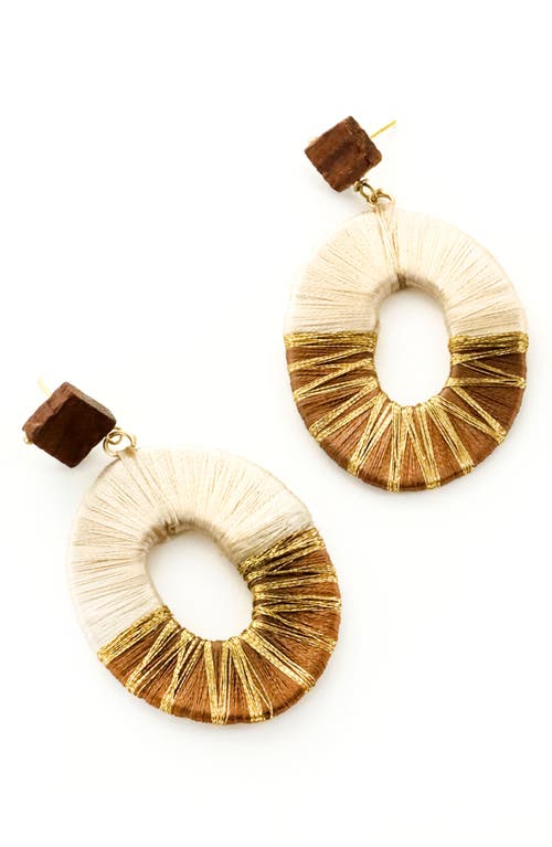 Panacea Wrapped Oval Drop Earrings in Brown at Nordstrom
