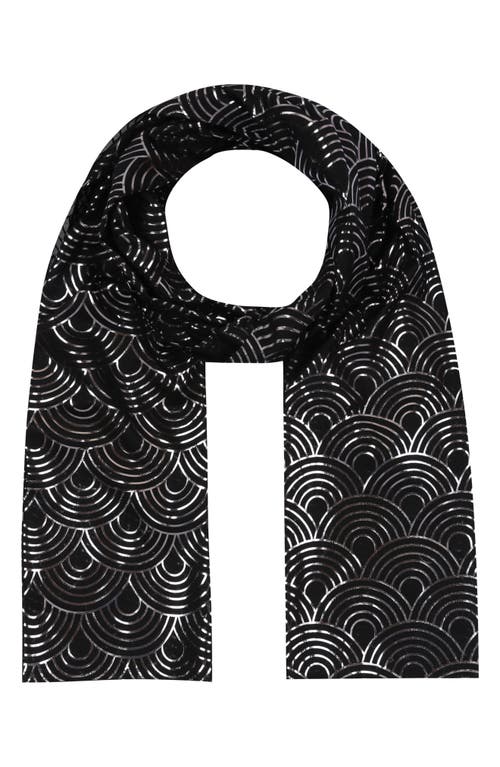 Shop Kurt Geiger London Metallic Rainbow Oblong Scarf In Black