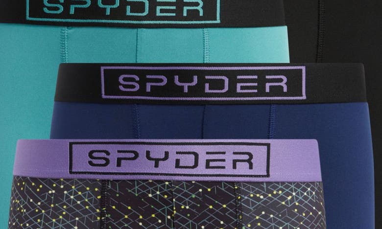 Shop Spyder 4-pack Boxer Briefs In Purple/teal/black