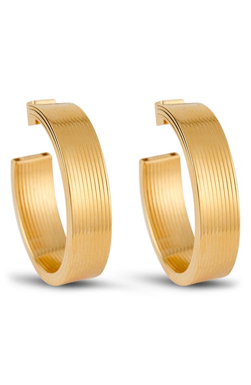 Shop Ivi Los Angeles Large Signora Hollow Hoop Earrings In Yellow Gold