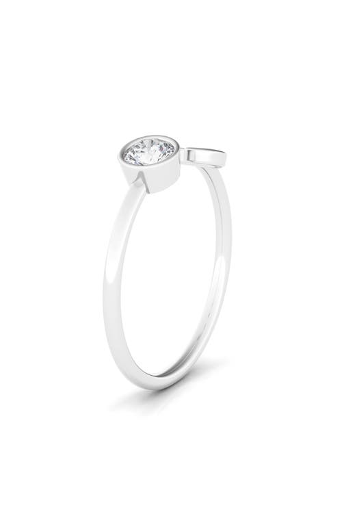 Hautecarat Lab Grown Diamond Letter Ring In 18k White Gold - J