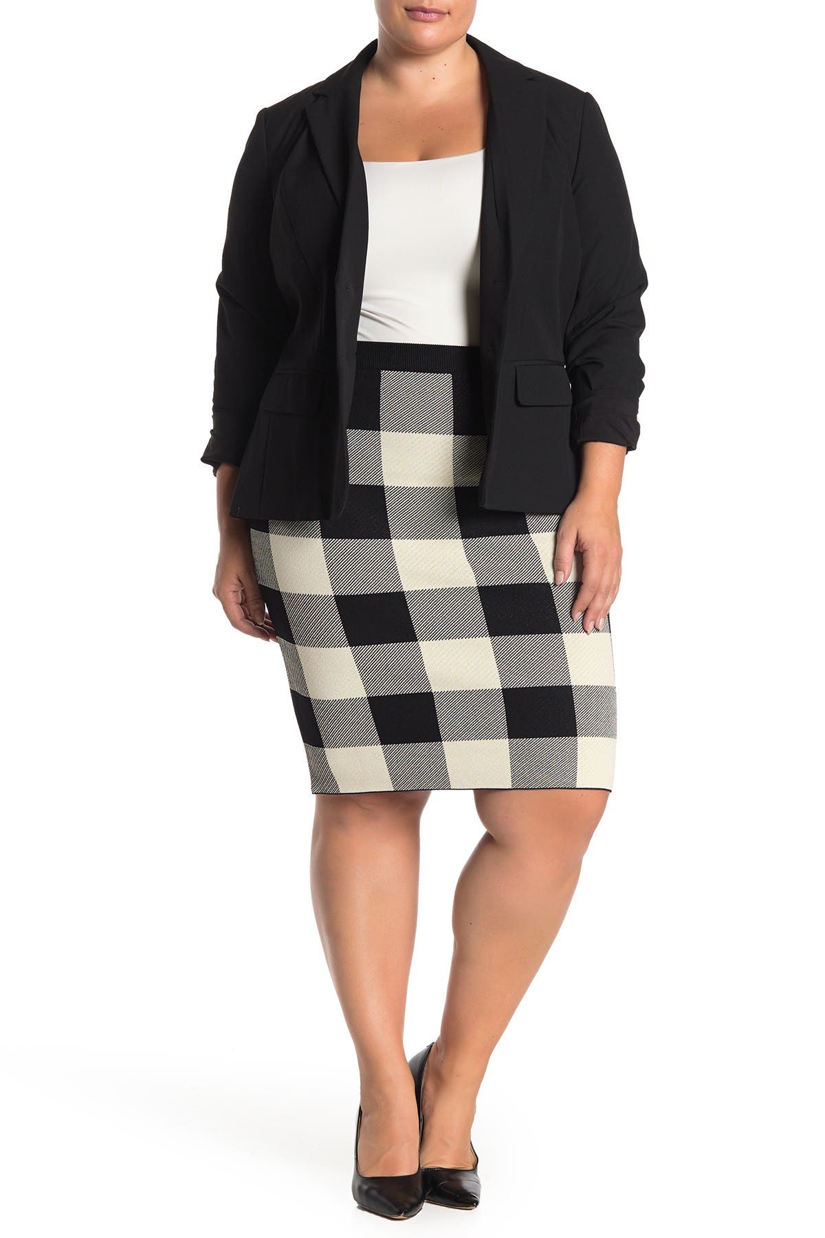 buffalo plaid pencil skirt