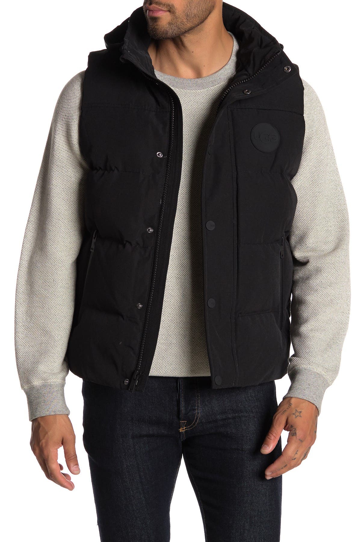 hooded down vest