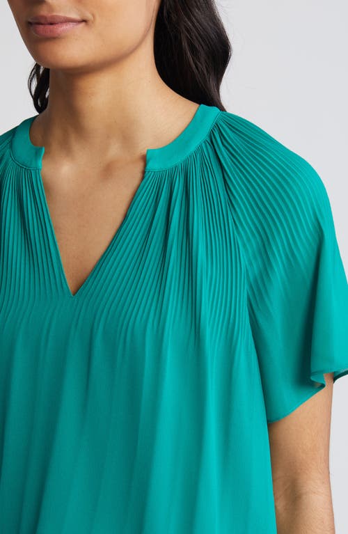 Halogen Release Pleat Blouse In Miami Green