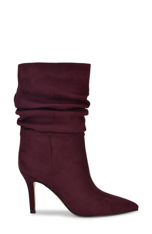 Shop Nine West Slouch Pointed Toe Bootie In Dark Red