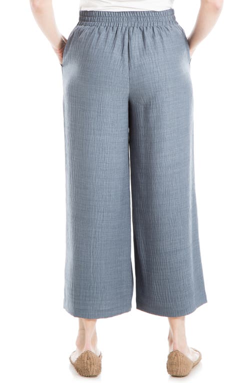 Max Studio Textured Wide Leg Pants In Blue