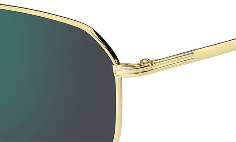 Hugo Boss 58mm Aviator Sunglasses In Gold/ Teal