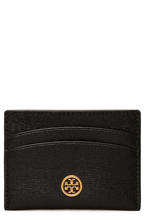 Tory Burch Robinson Leather Card Case in Black at Nordstrom