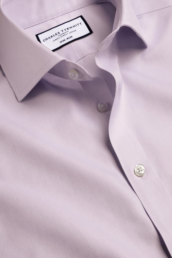 CHARLES TYRWHITT CHARLES TYRWHITT NON-IRON TWILL CUTAWAY SLIM FIT SHIRT SINGLE CUFF