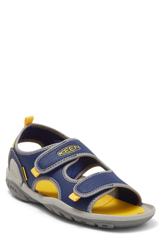 Keen Kids' Knotch Creek Quick Dry Athletic Sandal In Blue Depths/  Yello