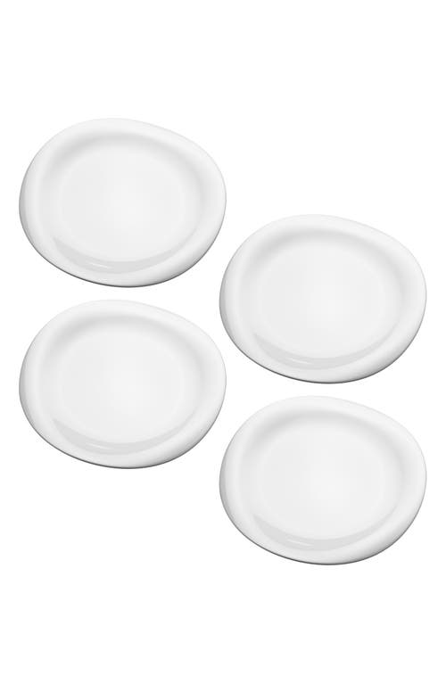 Georg Jensen Set of 4 Cobra Porcelain Dinner Plates in White