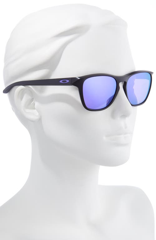 Oakley Manorburn 56mm Square Sunglasses In Matte Black/prizm Violet