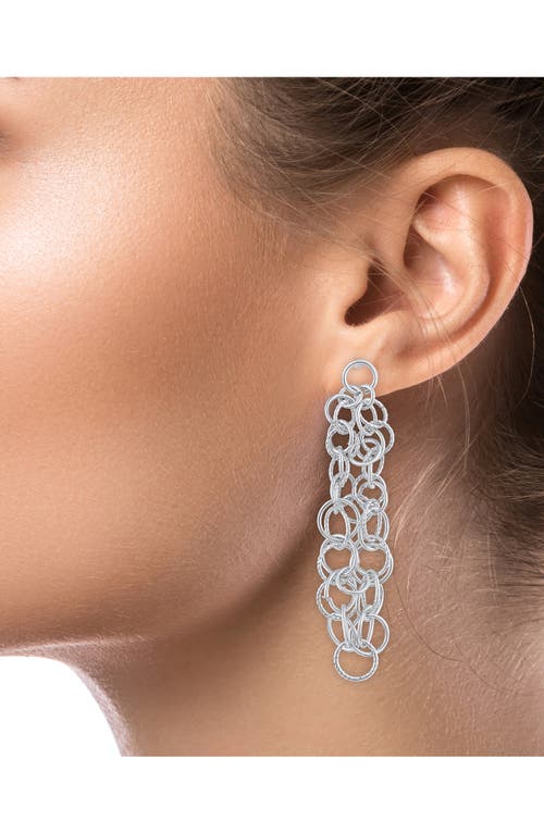 Shop Jardin Interlocking Link Drop Earrings In Silver
