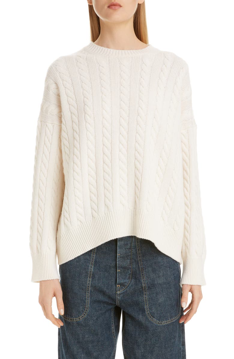 Loewe Logo Patch Cable Wool Sweater Nordstrom