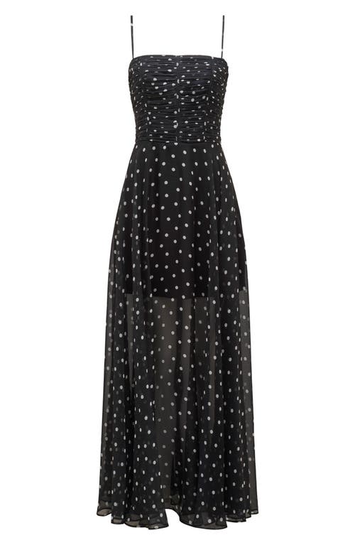 Shop Ever New Brandy Polka Dot Sheer Skirt Maxi Dress In Black Edmond Spot