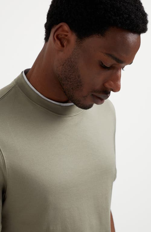 Shop Brunello Cucinelli T-shirt With Faux-layering In Olive