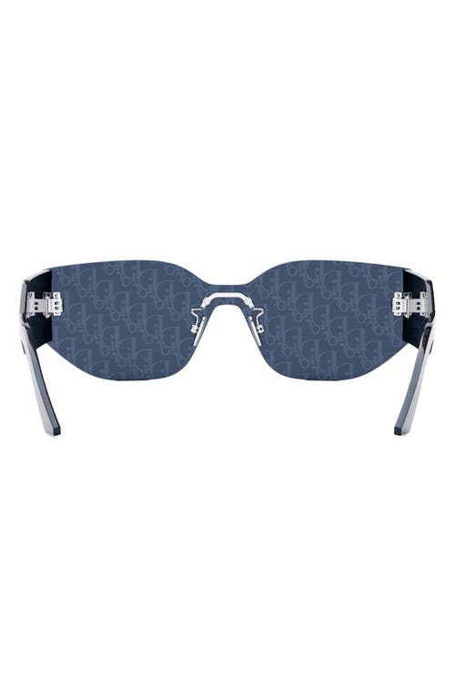 Shop Dior 'club M6u Shield Sunglasses In Shiny Palladium/smoke Mirror