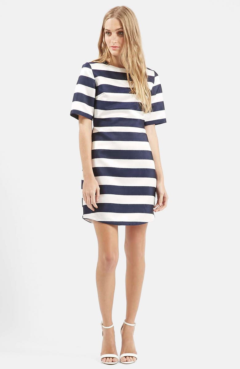 Topshop Twill & Satin Stripe Dress | Nordstrom