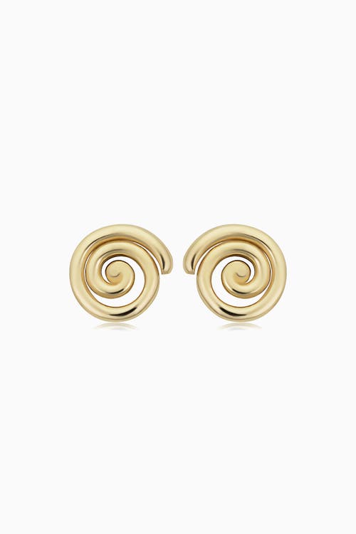 Shop Oradina 14k Yellow Gold Da Vinci Round Studs