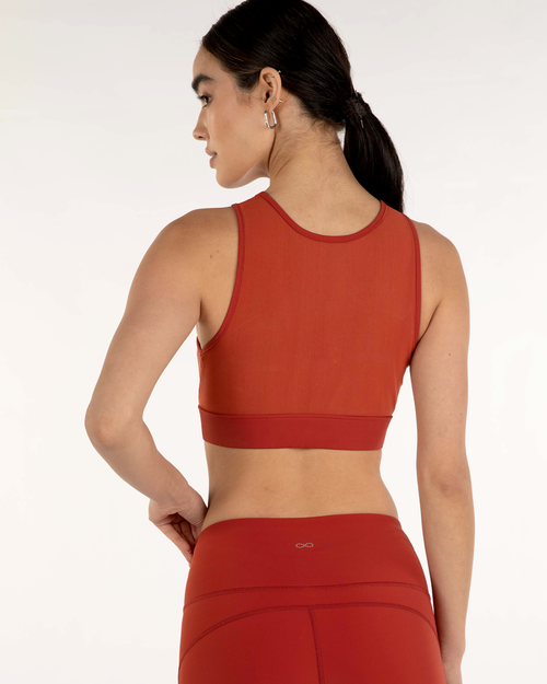 Rebody Active Venti Mesh Longline Silkiflex Longline Bra In Mars Red