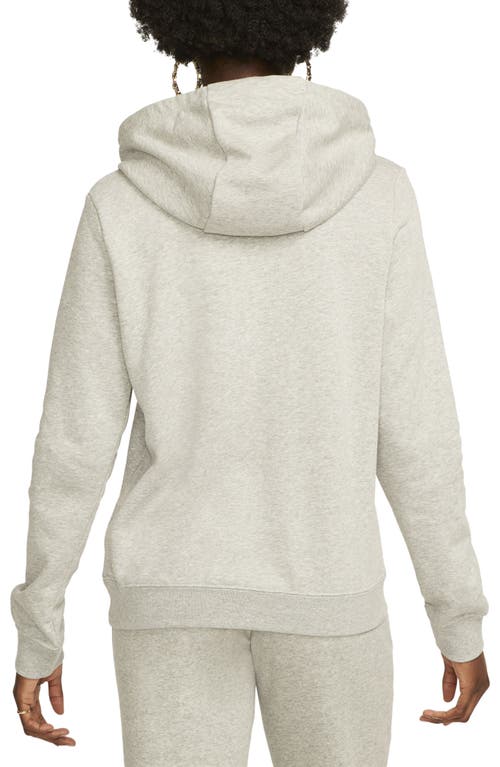Nike Women's Sportswear Club Fleece Pullover Hoodie In Dark Grey Heather/white