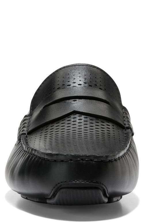Cole Haan Men's Grand Laser Penny Driving Loafer Men's Shoes In Black/black