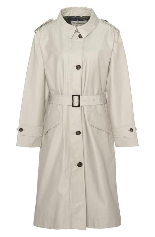 Barbour Camilla Waterproof Trench Coat In Mist/ Classic Tartan