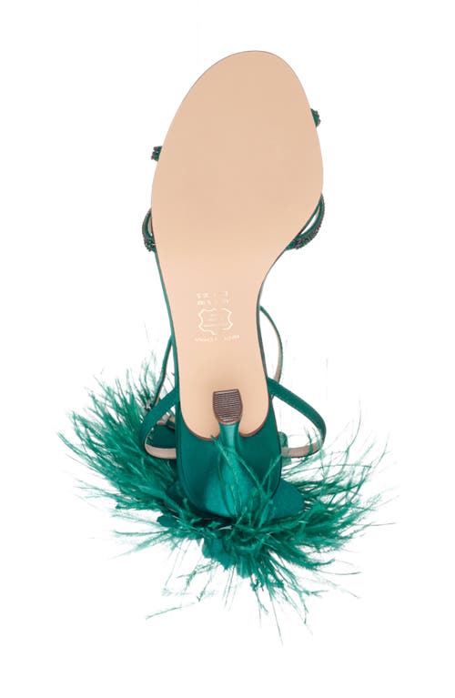 NINA NINA DEMI FAUX FEATHER ANKLE STRAP SANDAL 