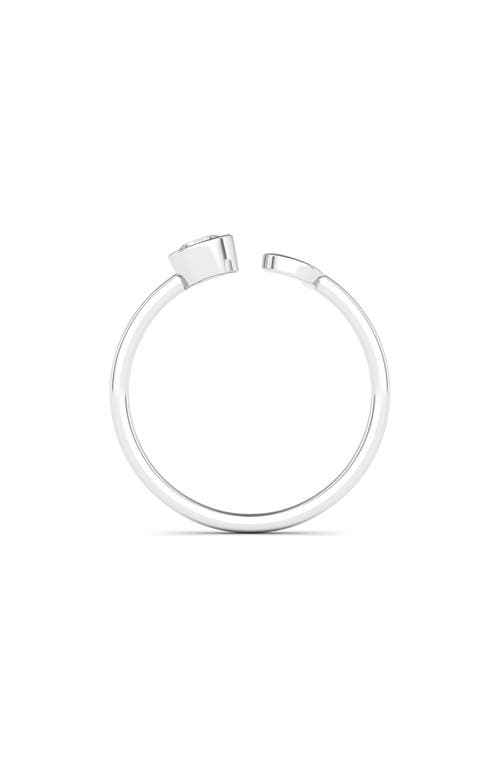 Hautecarat Lab Grown Diamond Letter Ring In 18k White Gold - J