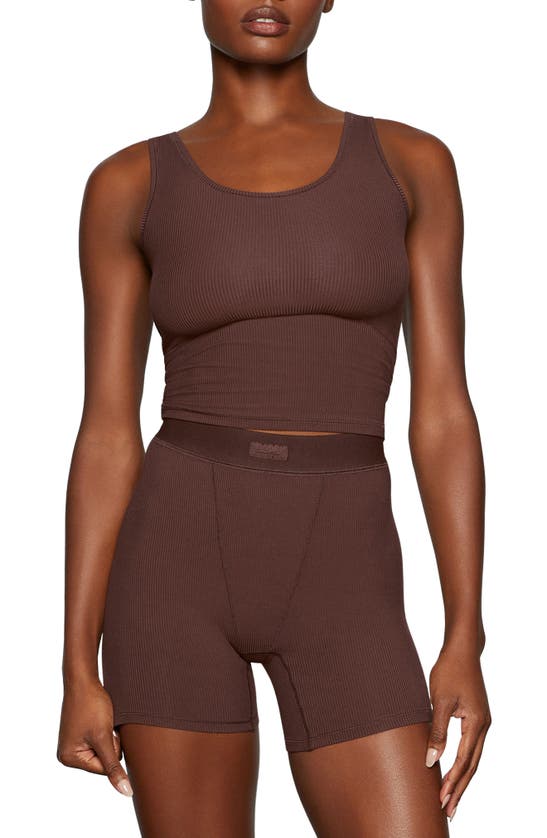 Skims Soft Lounge Tank In Cocoa